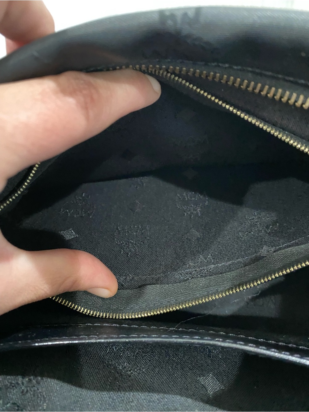 MCM Black Visetos Boston with Gold Hardware - Picture 10 of 12